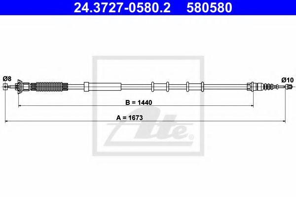 24.3727-0580.2 ATE Brake System Cable, parking brake