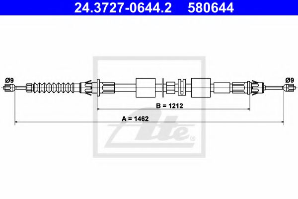 24.3727-0644.2 ATE Cable, parking brake