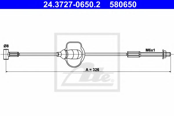 24.3727-0650.2 ATE Brake System Cable, parking brake