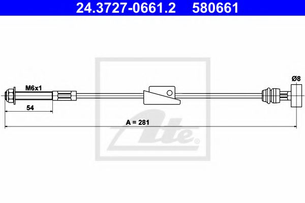 24.3727-0661.2 ATE Brake System Cable, parking brake