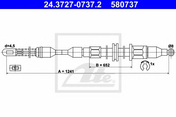 24.3727-0737.2 ATE Brake System Cable, parking brake