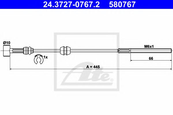 24.3727-0767.2 ATE Cable, parking brake