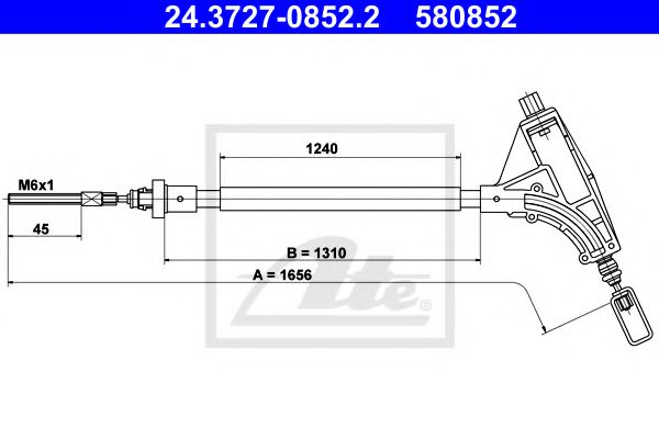 24.3727-0852.2 ATE Brake System Cable, parking brake