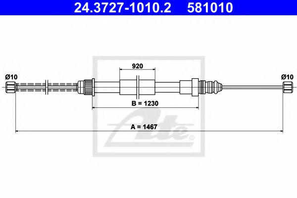 24.3727-1010.2 ATE Cable, parking brake