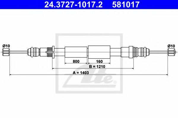 24.3727-1017.2 ATE Brake System Cable, parking brake