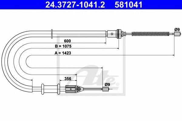 24.3727-1041.2 ATE Brake System Cable, parking brake
