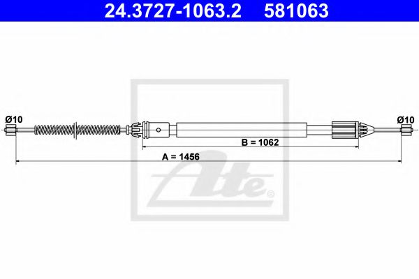 24.3727-1063.2 ATE Brake System Cable, parking brake