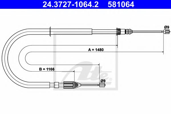 24.3727-1064.2 Brake System Cable, parking brake