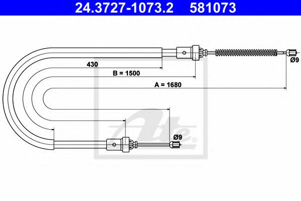 24.3727-1073.2 ATE Cable, parking brake