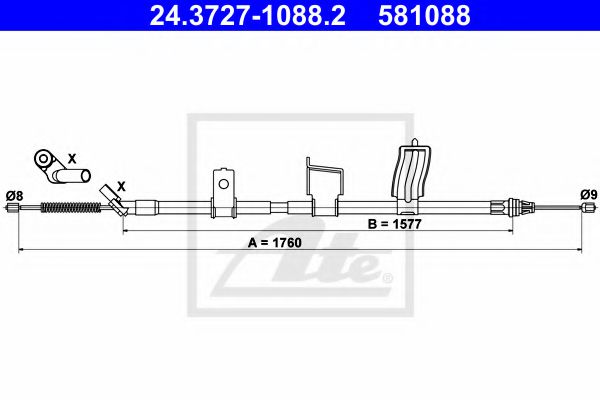 24.3727-1088.2 ATE Cable, parking brake