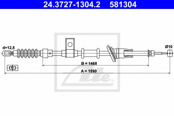 24.3727-1304.2 ATE Brake System Cable, parking brake