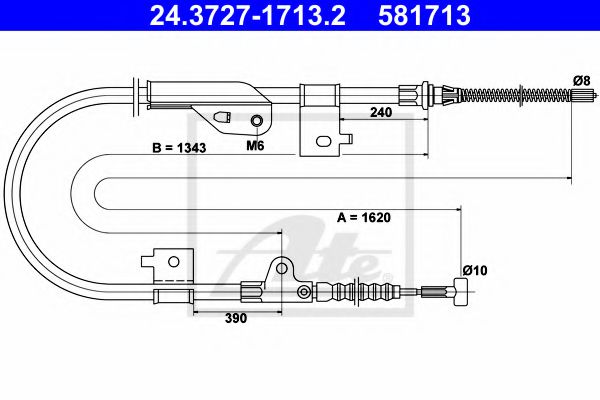 24.3727-1713.2 ATE Brake System Cable, parking brake