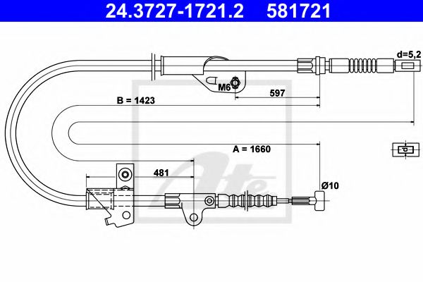 24.3727-1721.2 ATE Cable, parking brake
