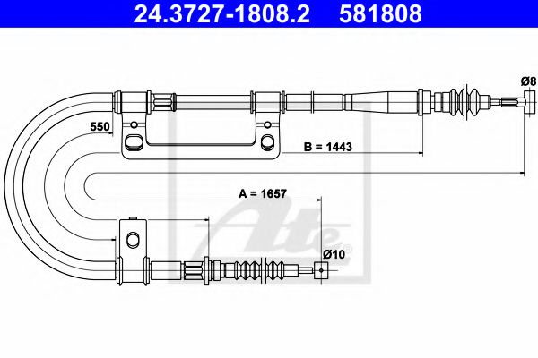 24.3727-1808.2 ATE Brake System Cable, parking brake