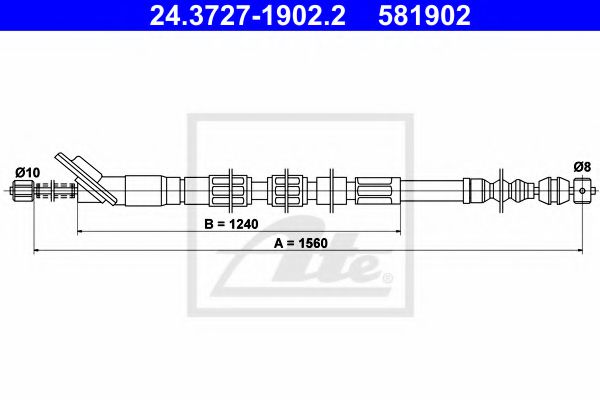 24.3727-1902.2 ATE Brake System Cable, parking brake
