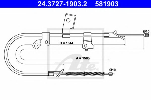 24.3727-1903.2 ATE Cable, parking brake