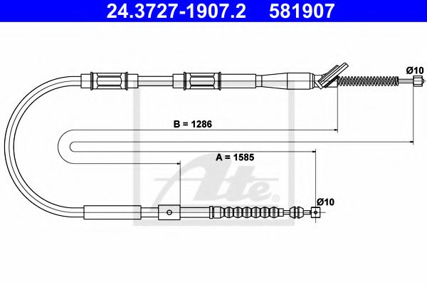 24.3727-1907.2 ATE Cable, parking brake