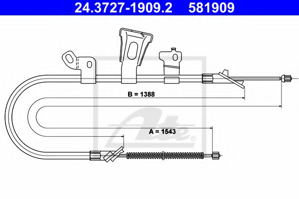 24.3727-1909.2 ATE Brake System Cable, parking brake