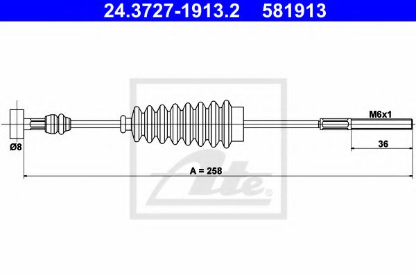 24.3727-1913.2 ATE Brake System Cable, parking brake