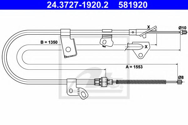 24.3727-1920.2 ATE Brake System Cable, parking brake