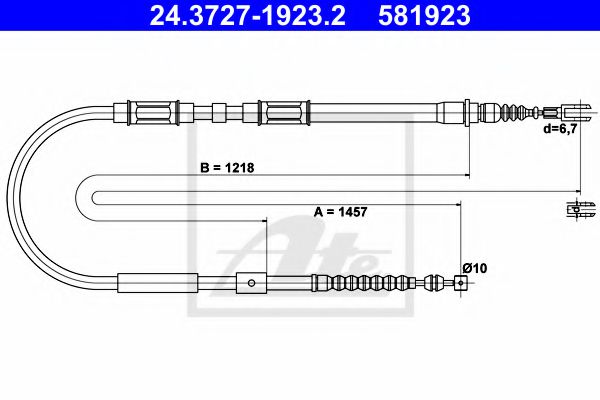 24.3727-1923.2 ATE Brake System Cable, parking brake