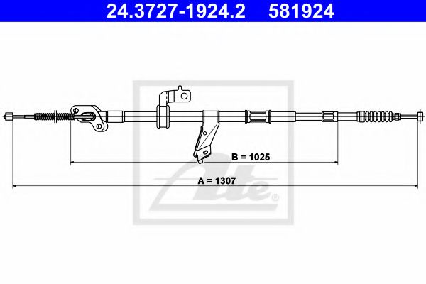 24.3727-1924.2 ATE Brake System Cable, parking brake