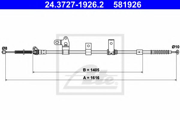 24.3727-1926.2 ATE Brake System Cable, parking brake
