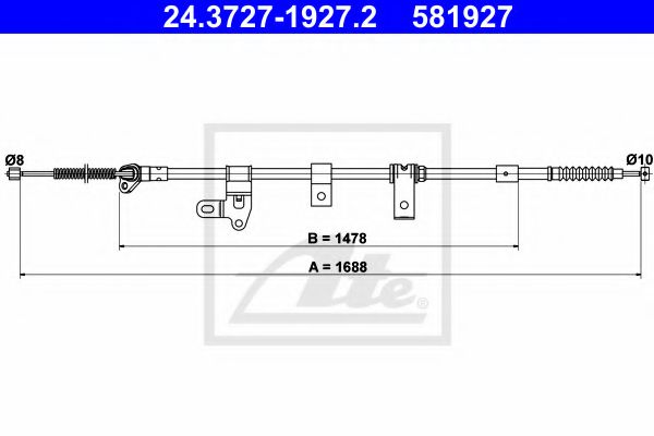 24.3727-1927.2 ATE Cable, parking brake