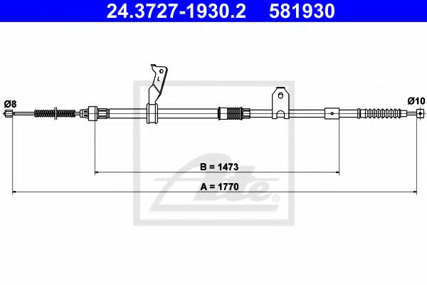 24.3727-1930.2 ATE Cable, parking brake