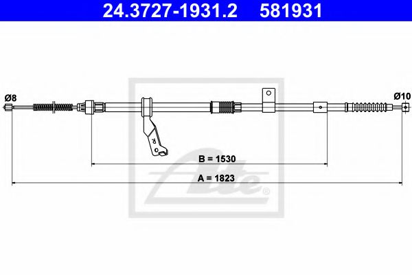 24.3727-1931.2 ATE Brake System Cable, parking brake