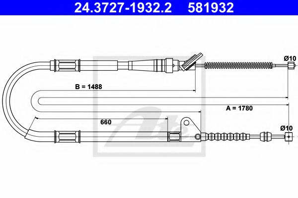 24.3727-1932.2 ATE Brake System Cable, parking brake