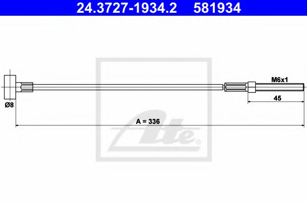 24.3727-1934.2 ATE Brake System Cable, parking brake
