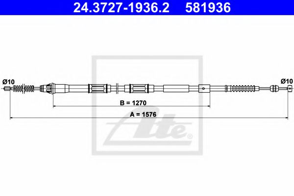 24.3727-1936.2 ATE Brake System Cable, parking brake
