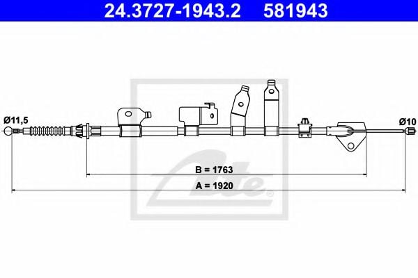 24.3727-1943.2 ATE Cable, parking brake