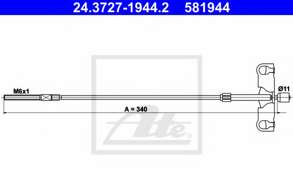 24.3727-1944.2 ATE Brake System Cable, parking brake