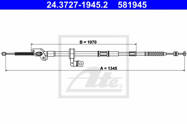 24.3727-1945.2 ATE Brake System Cable, parking brake