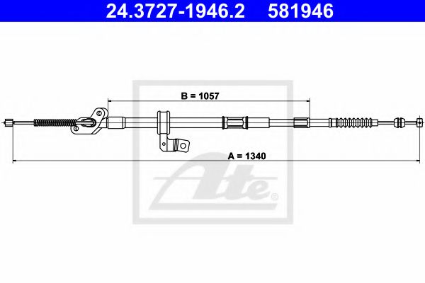 24.3727-1946.2 ATE Brake System Cable, parking brake