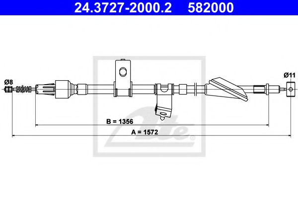 24.3727-2000.2 ATE Brake System Cable, parking brake