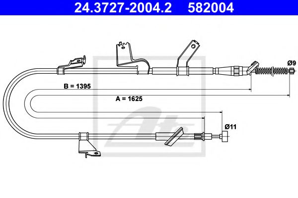 24.3727-2004.2 ATE Brake System Cable, parking brake