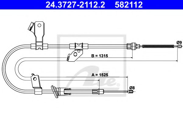 24.3727-2112.2 ATE Brake System Cable, parking brake