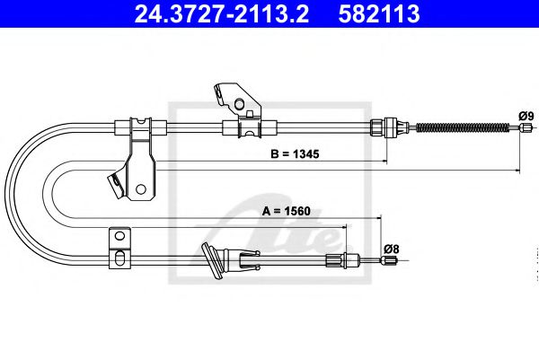 24.3727-2113.2 ATE Brake System Cable, parking brake