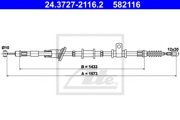 24.3727-2116.2 ATE Brake System Cable, parking brake