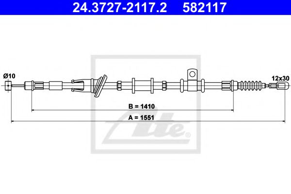 24.3727-2117.2 ATE Brake System Cable, parking brake