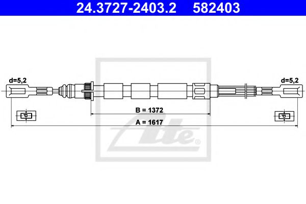 24.3727-2403.2 ATE Brake System Cable, parking brake