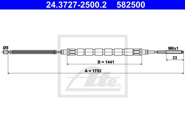 24.3727-2500.2 ATE Brake System Cable, parking brake