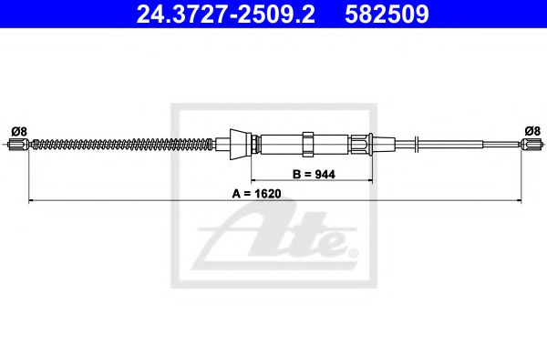 24.3727-2509.2 ATE Brake System Cable, parking brake