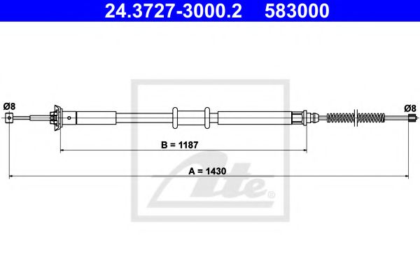 24.3727-3000.2 ATE Brake System Cable, parking brake