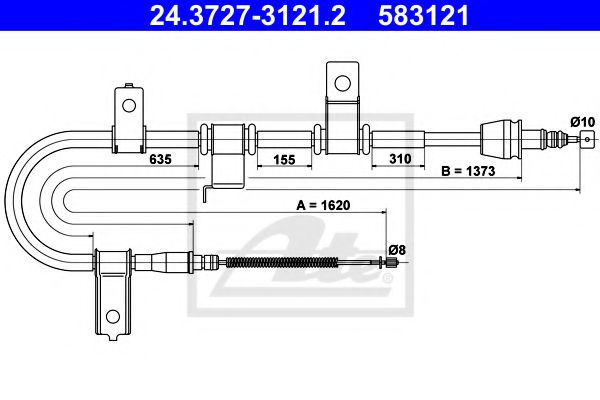 24.3727-3121.2 ATE Brake System Cable, parking brake