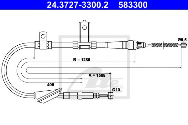 24.3727-3300.2 ATE Brake System Cable, parking brake