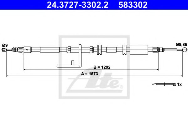 24.3727-3302.2 ATE Brake System Cable, parking brake